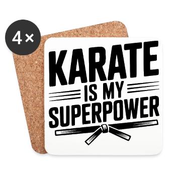 Le karaté est mon super-pouvoir - Dessous de verre (lot de 4) - blanc - Devant