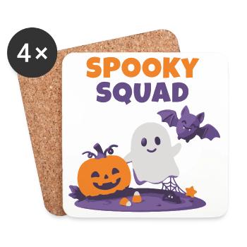 Spooky-Spooky Squad – Süßes Halloween T-Shsquad - Untersetzer (4er-Set) - Weiß - Vorne
