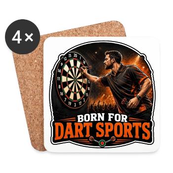 Geboren für Dart- port - Untersetzer (4er-Set) - Weiß - Vorne