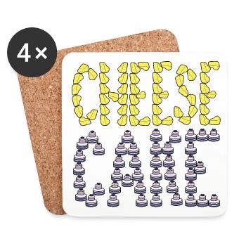 Typographie du cheesecake - Dessous de verre (lot de 4) - blanc - Devant