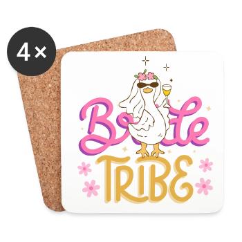 Bachelorette-Stamm Tee - Untersetzer (4er-Set) - Weiß - Vorne