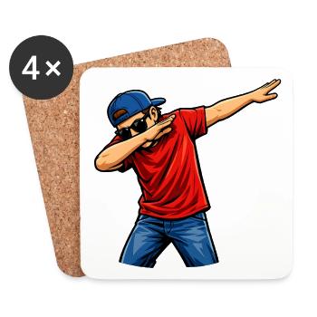 Dabbing Amerikaner - Untersetzer (4er-Set) - Weiß - Vorne