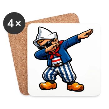 Dabbing Holländer - Untersetzer (4er-Set) - Weiß - Vorne