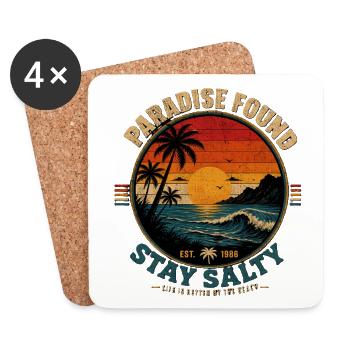 Stay Salty - Paradise Found Retro - Untersetzer (4er-Set) - Weiß - Vorne
