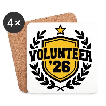 Volunteer 26 Wappen Logo - Untersetzer (4er-Set) - Weiß - Vorne