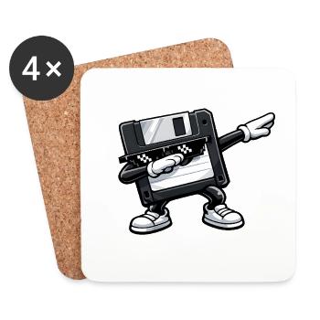 Dabbing Floppy Disk - Untersetzer (4er-Set) - Weiß - Vorne