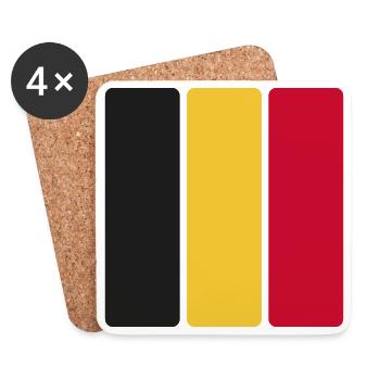 Belgien Flagge Minimal - Fahne Fan Streifen Design - Untersetzer (4er-Set) - Weiß - Vorne