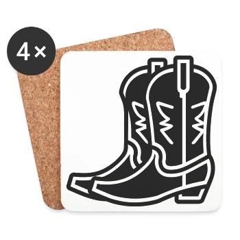 Cowboy - Untersetzer (4er-Set) - Weiß - Vorne