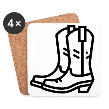 cowboy boots - Coasters (set of 4) - white - Front