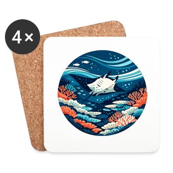 Traum vom Great Barrier Reef - Untersetzer (4er-Set) - Weiß - Vorne
