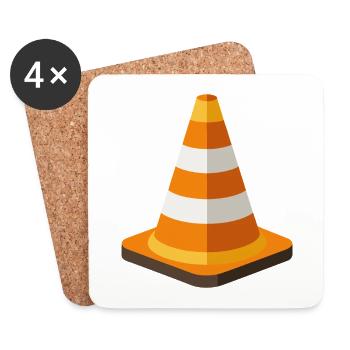 Traffic cone - Coasters (set of 4) - white - Front
