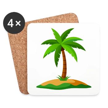 Tropische Insel - Untersetzer (4er-Set) - Weiß - Vorne
