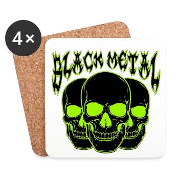 Neon-Schädel-Trio Black Metal  - Untersetzer (4er-Set) - Weiß - Vorne