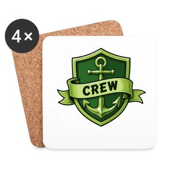 Crew Schild Anker Grafik - Untersetzer (4er-Set) - Weiß - Vorne