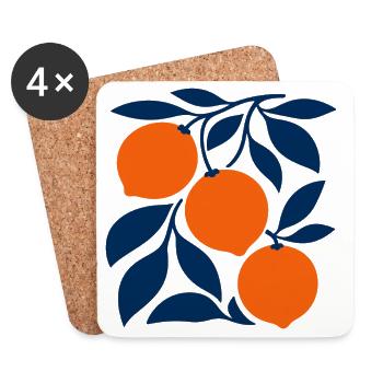 Orangen - Untersetzer (4er-Set) - Weiß - Vorne
