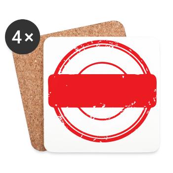 Blank Grunge-Gummistempel-Abzeichen-Vorlagenvektor - Untersetzer (4er-Set) - Weiß - Vorne