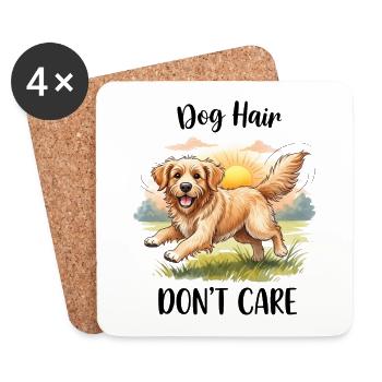Golden Retriever Hundehaare kümmern sich nicht um Design - Untersetzer (4er-Set) - Weiß - Vorne