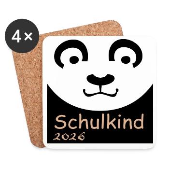 Schulkind 2026 - Untersetzer (4er-Set) - Weiß - Vorne