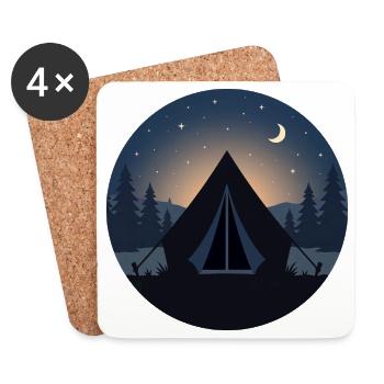 camping - Untersetzer (4er-Set) - Weiß - Vorne