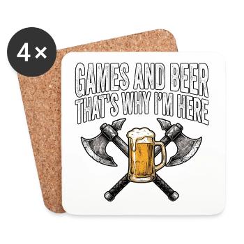 Mittelalter Axt Spiele Bier - Untersetzer (4er-Set) - Weiß - Vorne