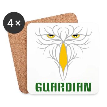 GUARDIAN - Taktisches Raubvogel-Design - Untersetzer (4er-Set) - Weiß - Vorne