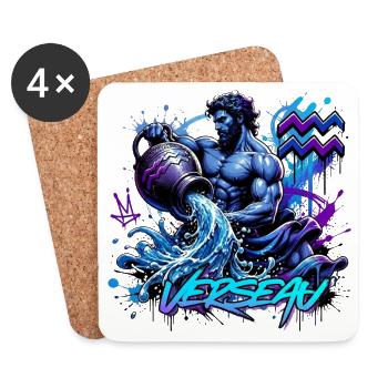Wassermann – Astrologiegeschenk - Untersetzer (4er-Set) - Weiß - Vorne
