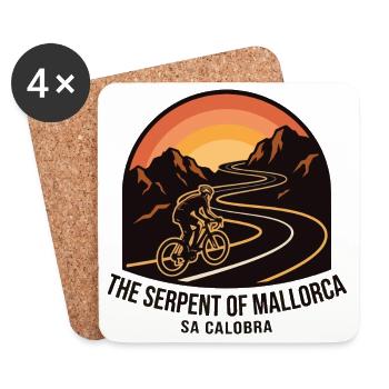 The Serpent of Mallorca Cycling Art - Coasters (set of 4) - white - Front