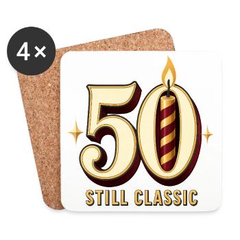 50. Geburtstag, 50 Immer noch Klassisch Lustig, 50 G Geburtstag - Untersetzer (4er-Set) - Weiß - Vorne