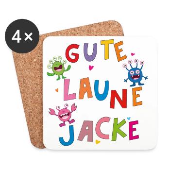 GUTE LAUNE MONSTER  - Untersetzer (4er-Set) - Weiß - Vorne