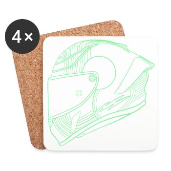 Helm - Untersetzer (4er-Set) - Weiß - Vorne