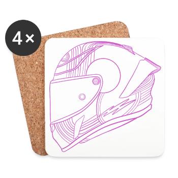 Helm - Untersetzer (4er-Set) - Weiß - Vorne