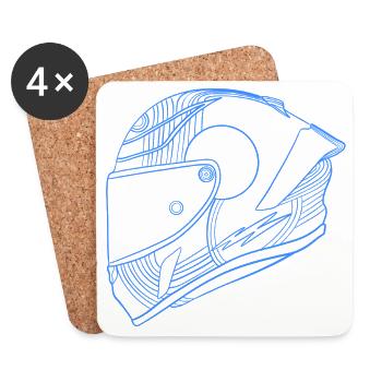 Helm - Untersetzer (4er-Set) - Weiß - Vorne
