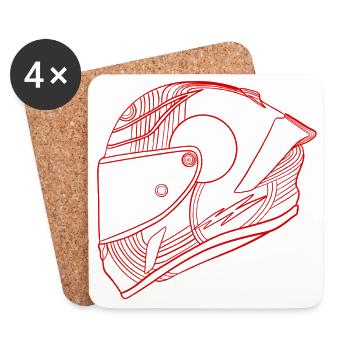 Helm - Untersetzer (4er-Set) - Weiß - Vorne