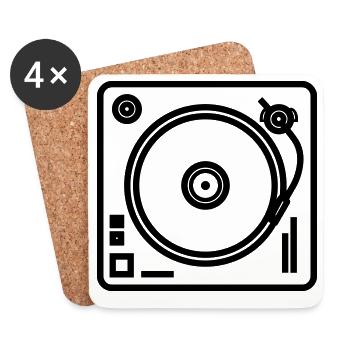 DJ-Plattenspieler - Untersetzer (4er-Set) - Weiß - Vorne