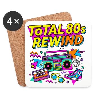 Total 80s Rewind - Untersetzer (4er-Set) - Weiß - Vorne