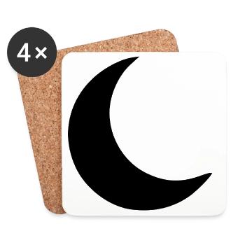 Moon Crescent Gift - Coasters (set of 4) - white - Front