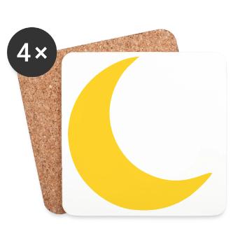 Mond Sichel Gelb - Untersetzer (4er-Set) - Weiß - Vorne