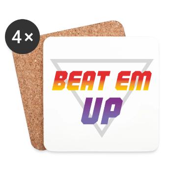 Beat Em Up Retro-Gaming - Untersetzer (4er-Set) - Weiß - Vorne
