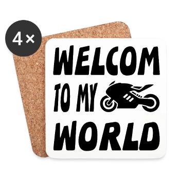 motorcycle - Coasters (set of 4) - white - Front