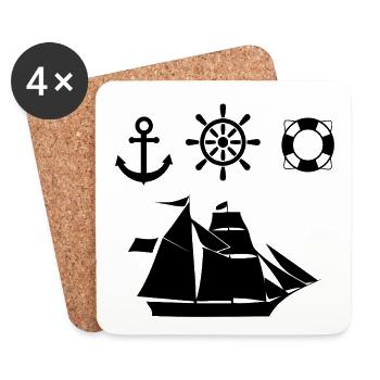 Segeln - Untersetzer (4er-Set) - Weiß - Vorne
