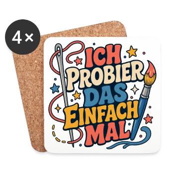 Ich probier das einfach mal - Untersetzer (4er-Set) - Weiß - Vorne