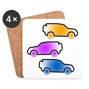 Autos - Untersetzer (4er-Set) - Weiß - Vorne