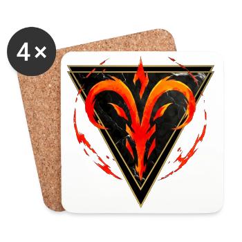 Widder-Feuerzeichen – Tierkreis von Kék-Ina - Untersetzer (4er-Set) - Weiß - Vorne