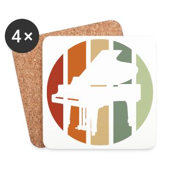Cadeau pour musicien piano piano : idée cadeau - Dessous de verre (lot de 4) - blanc - Devant