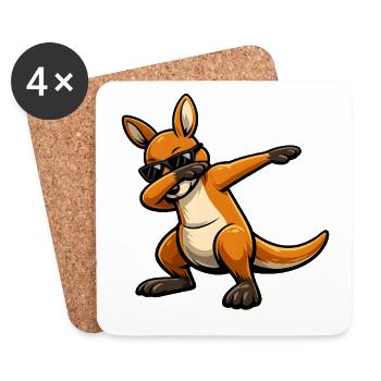 Dabbing Känguru - Untersetzer (4er-Set) - Weiß - Vorne