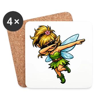 Dabbing Weibliche Fee - Untersetzer (4er-Set) - Weiß - Vorne