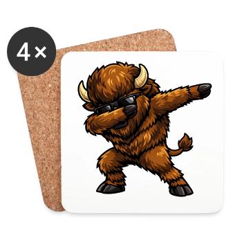 Dabbing Bison - Untersetzer (4er-Set) - Weiß - Vorne