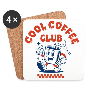 Kaffeeclub | Kaffeeliebhaber-Kollegen-Geschenk - Untersetzer (4er-Set) - Weiß - Vorne