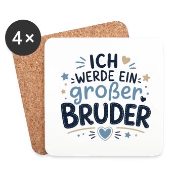 Ich werde ein großer Bruder - Untersetzer (4er-Set) - Weiß - Vorne