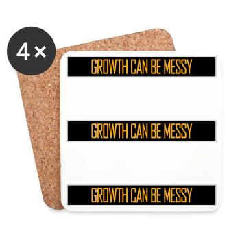 Growth Can Be Messy Persönlich Wachstum Zitat Logo - Untersetzer (4er-Set) - Weiß - Vorne